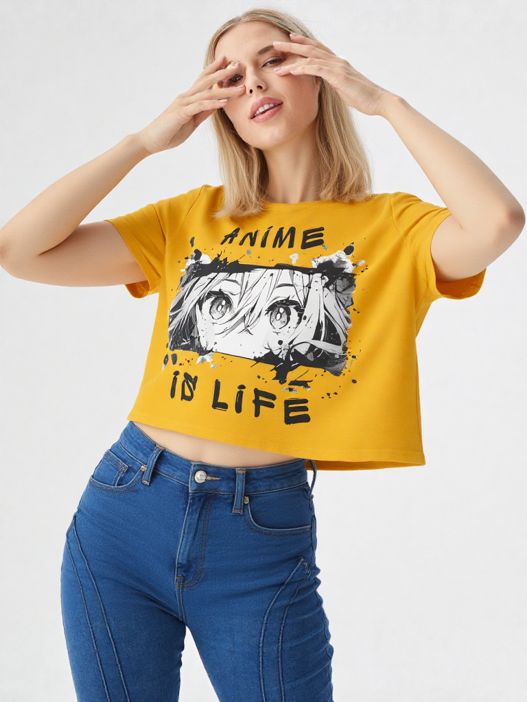 Anime Is Life Graphic Women’s Crop Top