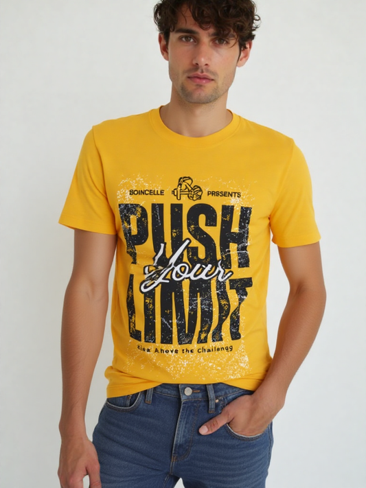 GenZudio Men’s Round Neck Motivational Graphic T-Shirt