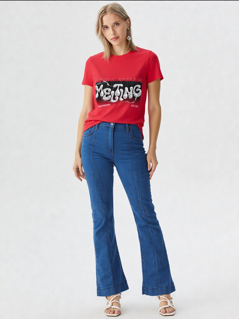 GenZudio “Melting” Women’s Graphic Tee – Premium Soft Cotton