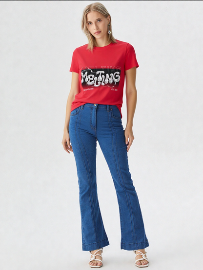 GenZudio “Melting” Women’s Graphic Tee – Premium Soft Cotton