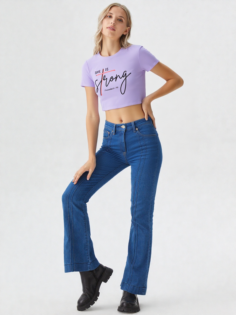 GenZudio “She Is Strong – Proverbs 31:25” Inspirational Women’s Crop Top