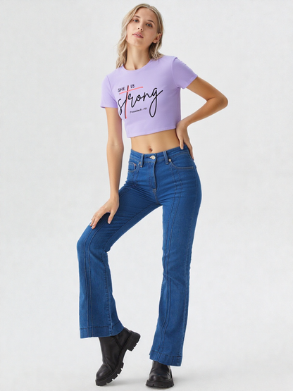 GenZudio “She Is Strong – Proverbs 31:25” Inspirational Women’s Crop Top
