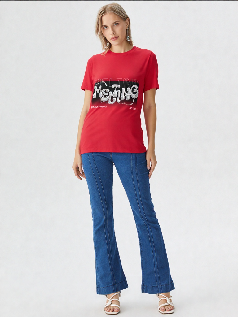 GenZudio “Melting” Women’s Graphic Tee – Premium Soft Cotton