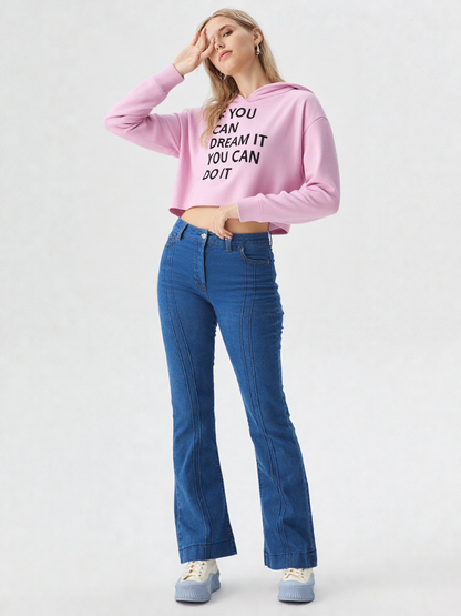 Dream It, Do It Motivational Crop Hoodie