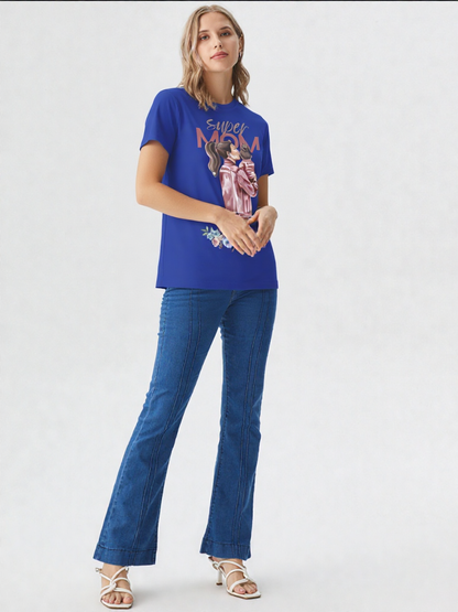 GenZudio “Super Mom – Floral Portrait” Premium Women’s Graphic Tee