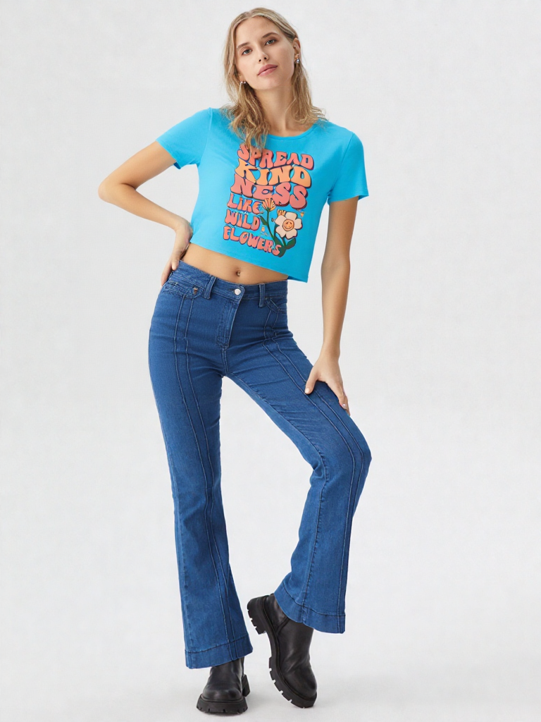 Spread Kindness Wildflower Graphic Crop Top