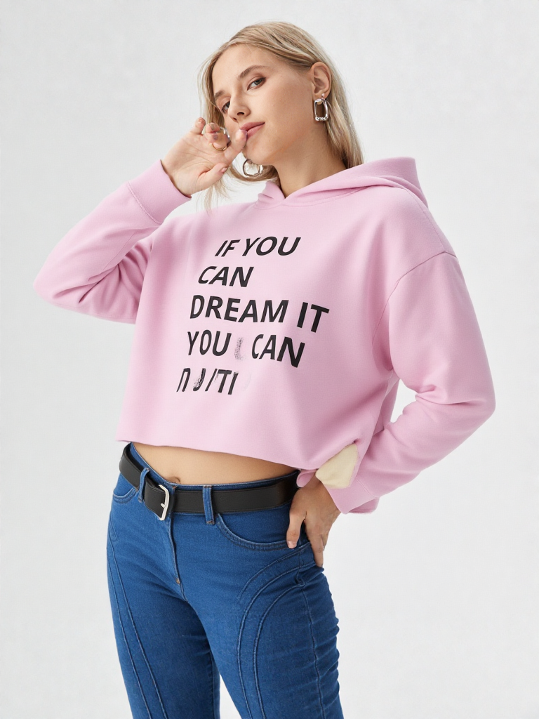 Dream It, Do It Motivational Crop Hoodie