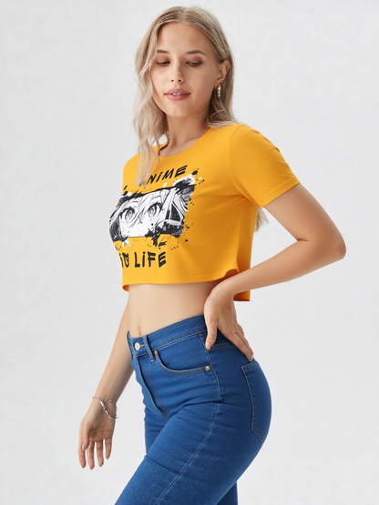 Anime Is Life Graphic Women’s Crop Top