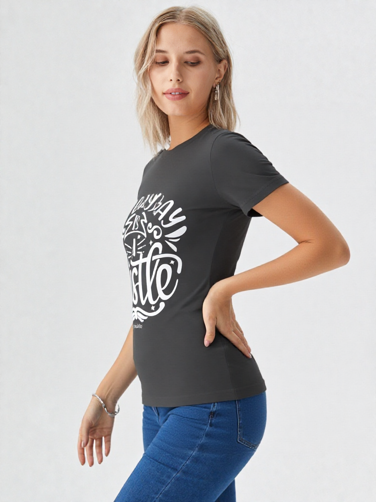 GenZudio “Everyday Is a Hustle” Premium Women’s Graphic Tee – Black