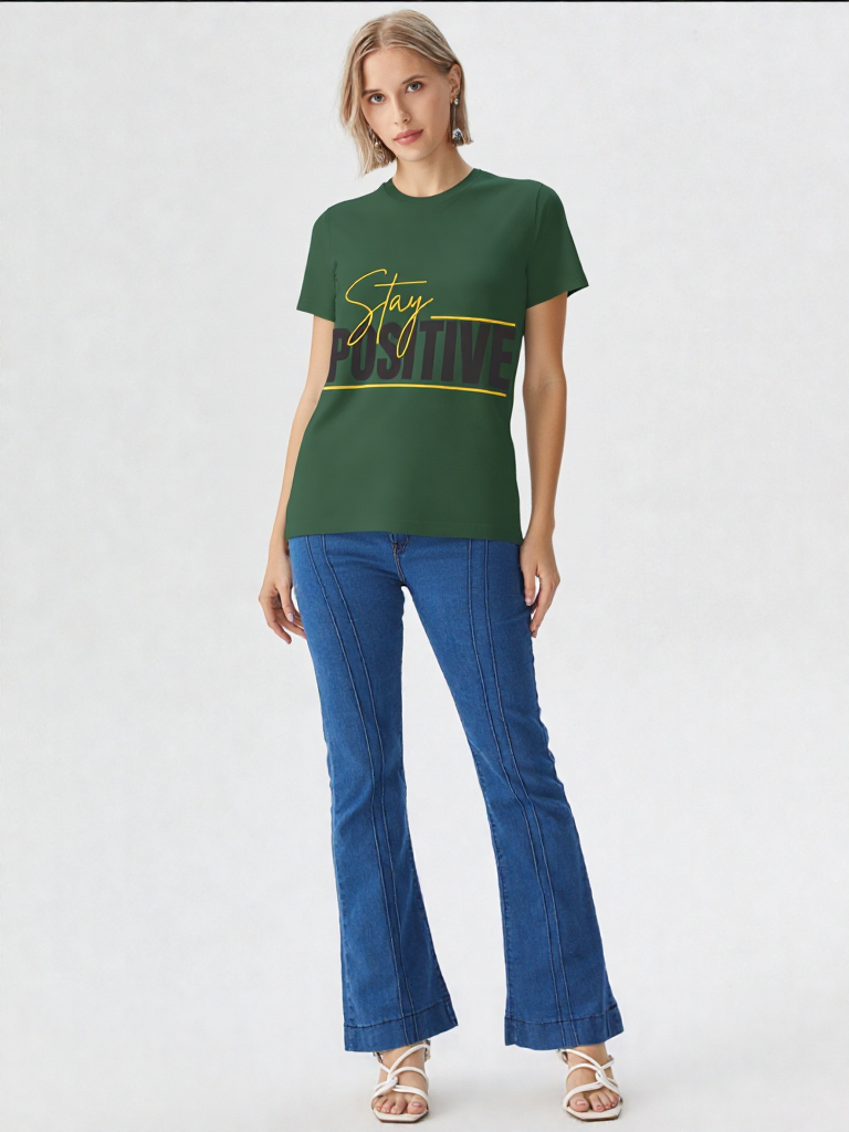 GenZudio “Stay Positive” Premium Women’s Motivation Tee