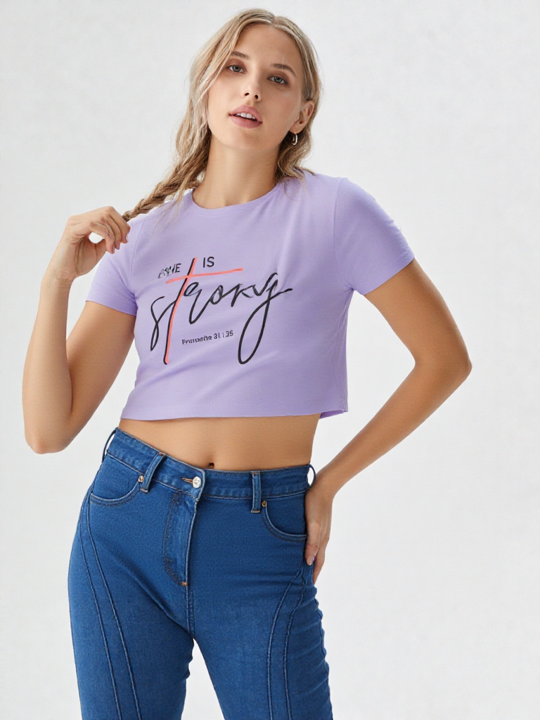 GenZudio “She Is Strong – Proverbs 31:25” Inspirational Women’s Crop Top