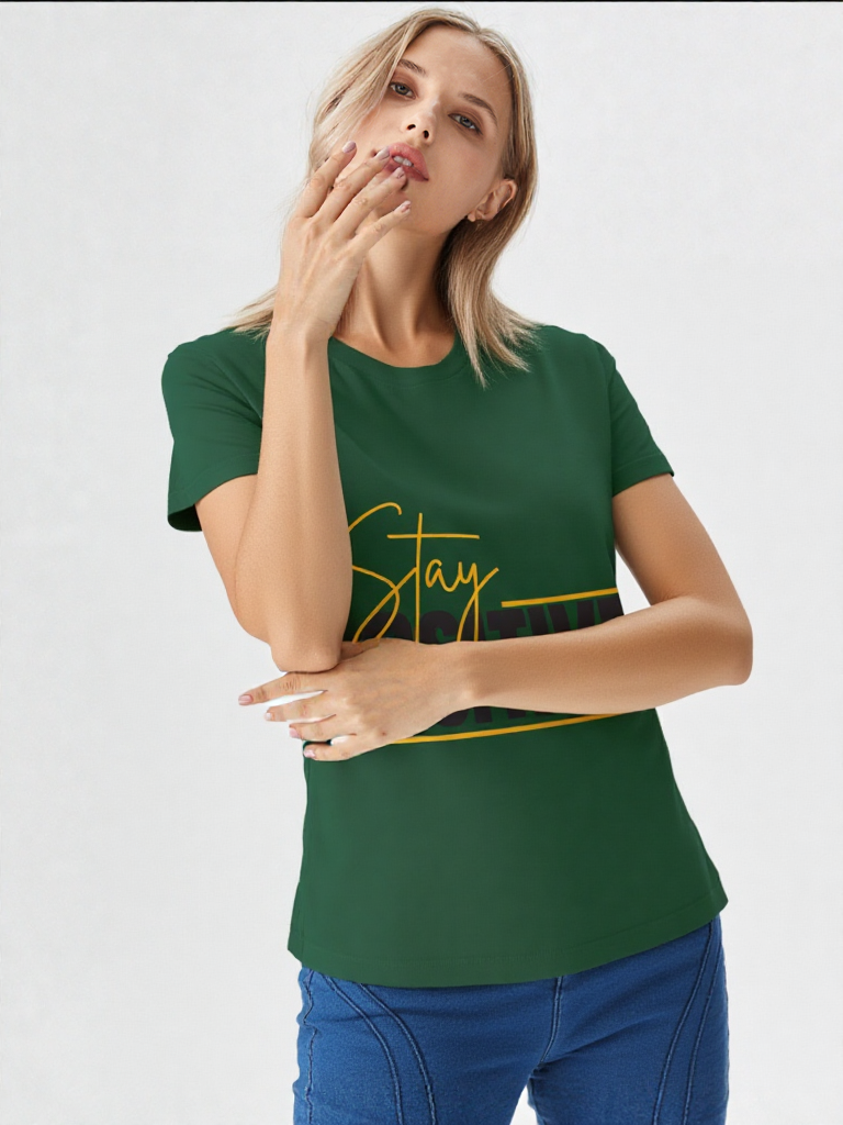 GenZudio “Stay Positive” Premium Women’s Motivation Tee