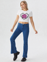 GenZudio “Blah Blah Heart” Funky Graphic Women’s Crop Top