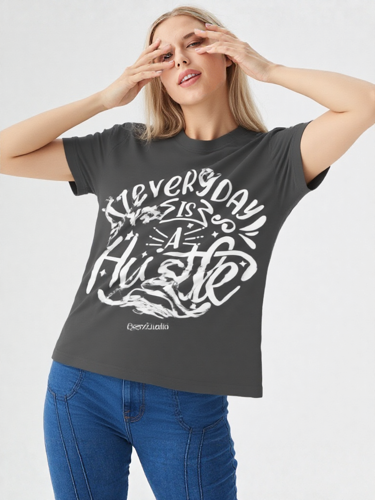 GenZudio “Everyday Is a Hustle” Premium Women’s Graphic Tee – Black