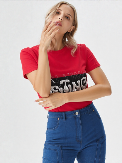 GenZudio “Melting” Women’s Graphic Tee – Premium Soft Cotton