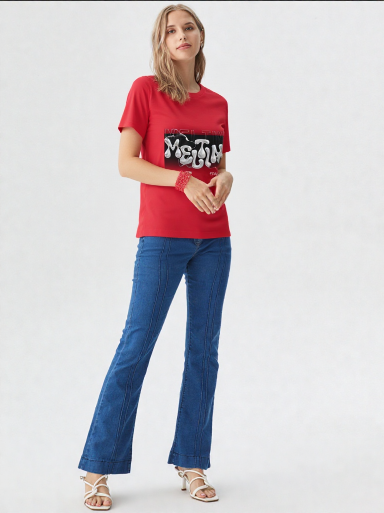 GenZudio “Melting” Women’s Graphic Tee – Premium Soft Cotton