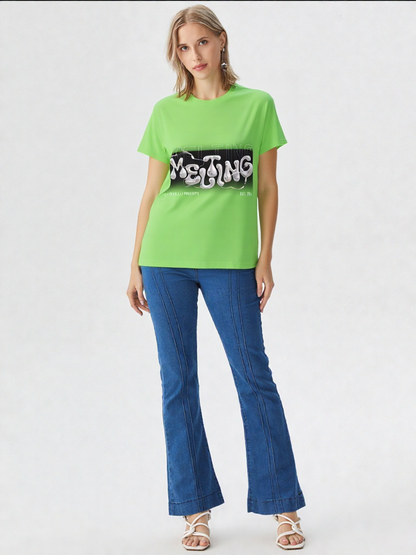 GenZudio “Melting” Women’s Graphic Tee – Premium Soft Cotton