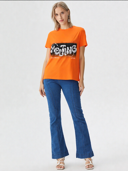 GenZudio “Melting” Women’s Graphic Tee – Premium Soft Cotton