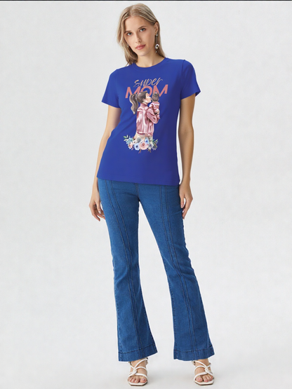 GenZudio “Super Mom – Floral Portrait” Premium Women’s Graphic Tee