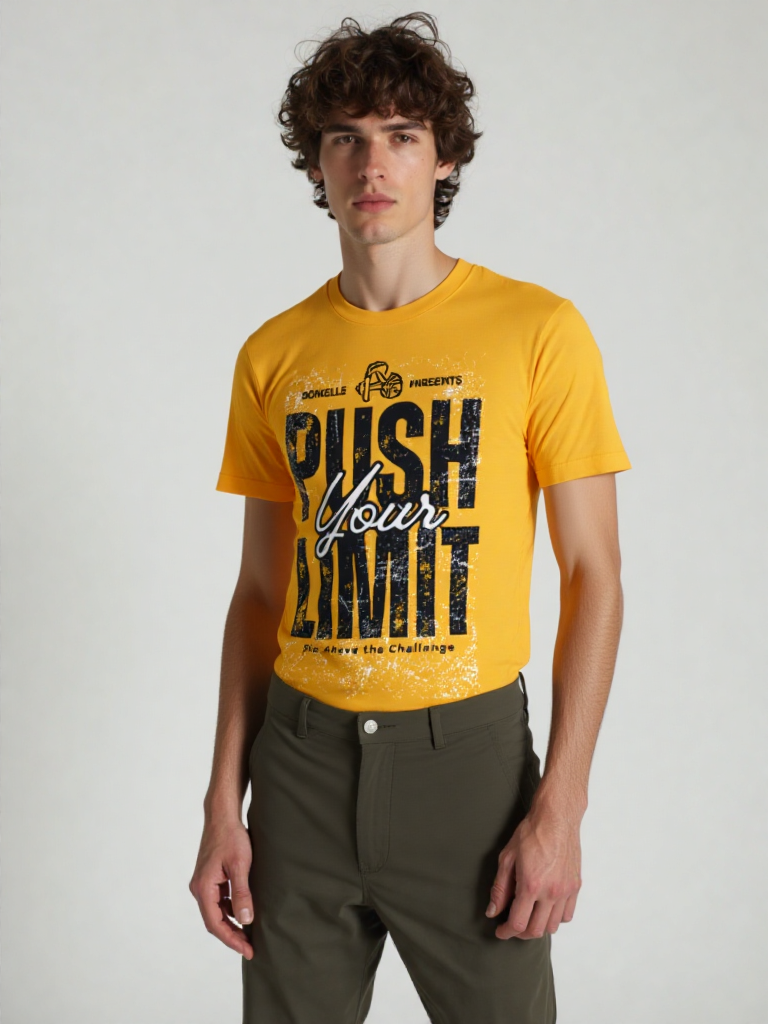 GenZudio Men’s Round Neck Motivational Graphic T-Shirt