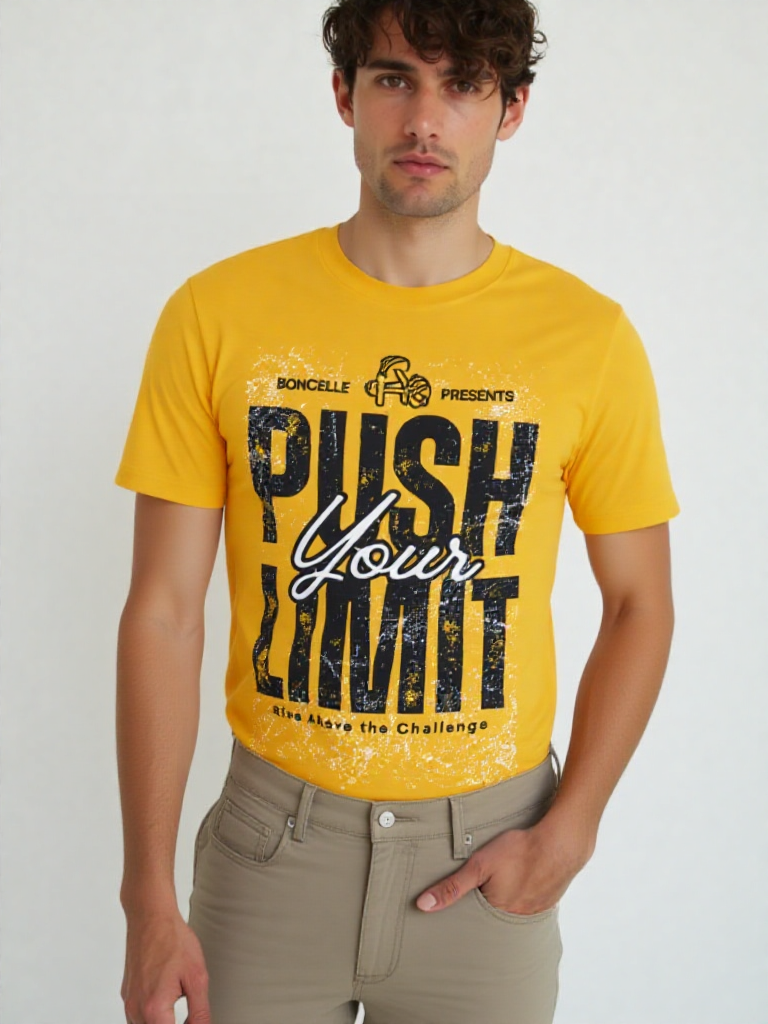 GenZudio Men’s Round Neck Motivational Graphic T-Shirt