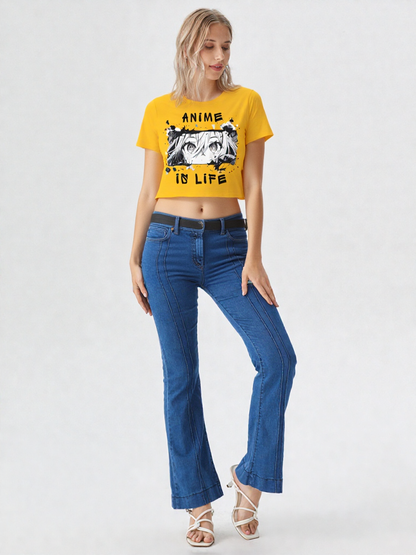 Anime Is Life Graphic Women’s Crop Top