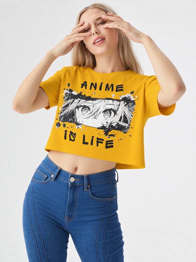 Anime Is Life Graphic Women’s Crop Top