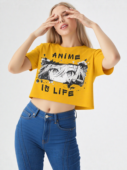 Anime Is Life Graphic Women’s Crop Top