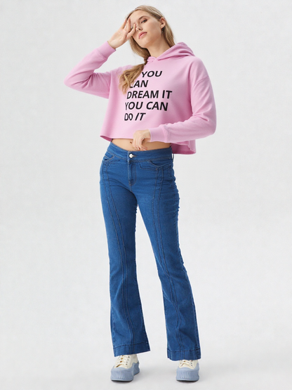 Dream It, Do It Motivational Crop Hoodie