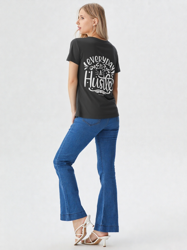 GenZudio “Everyday Is a Hustle” Premium Women’s Graphic Tee – Black