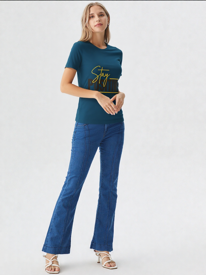 GenZudio “Stay Positive” Premium Women’s Motivation Tee