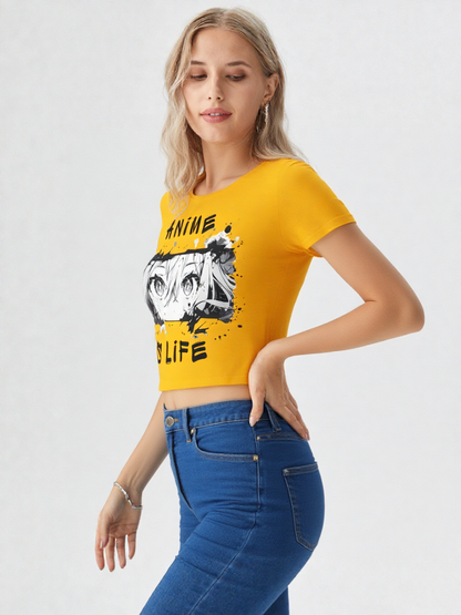 Anime Is Life Graphic Women’s Crop Top