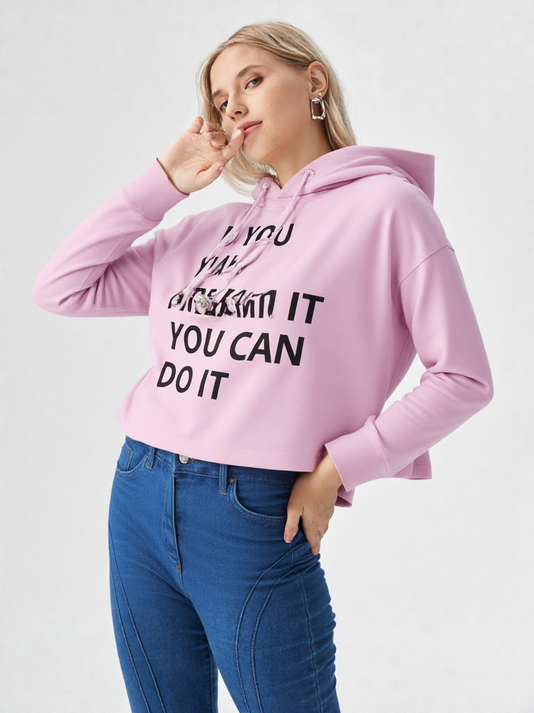 Dream It, Do It Motivational Crop Hoodie