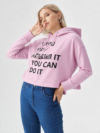 Dream It, Do It Motivational Crop Hoodie