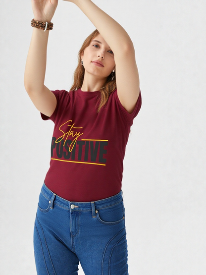 GenZudio “Stay Positive” Premium Women’s Motivation Tee