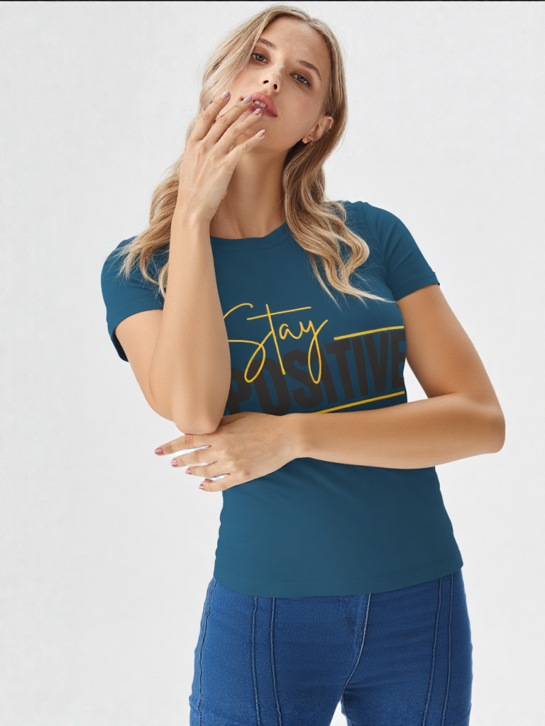 GenZudio “Stay Positive” Premium Women’s Motivation Tee
