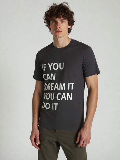 GenZudio  Motivational Men’s Round Neck T-Shirt – Black