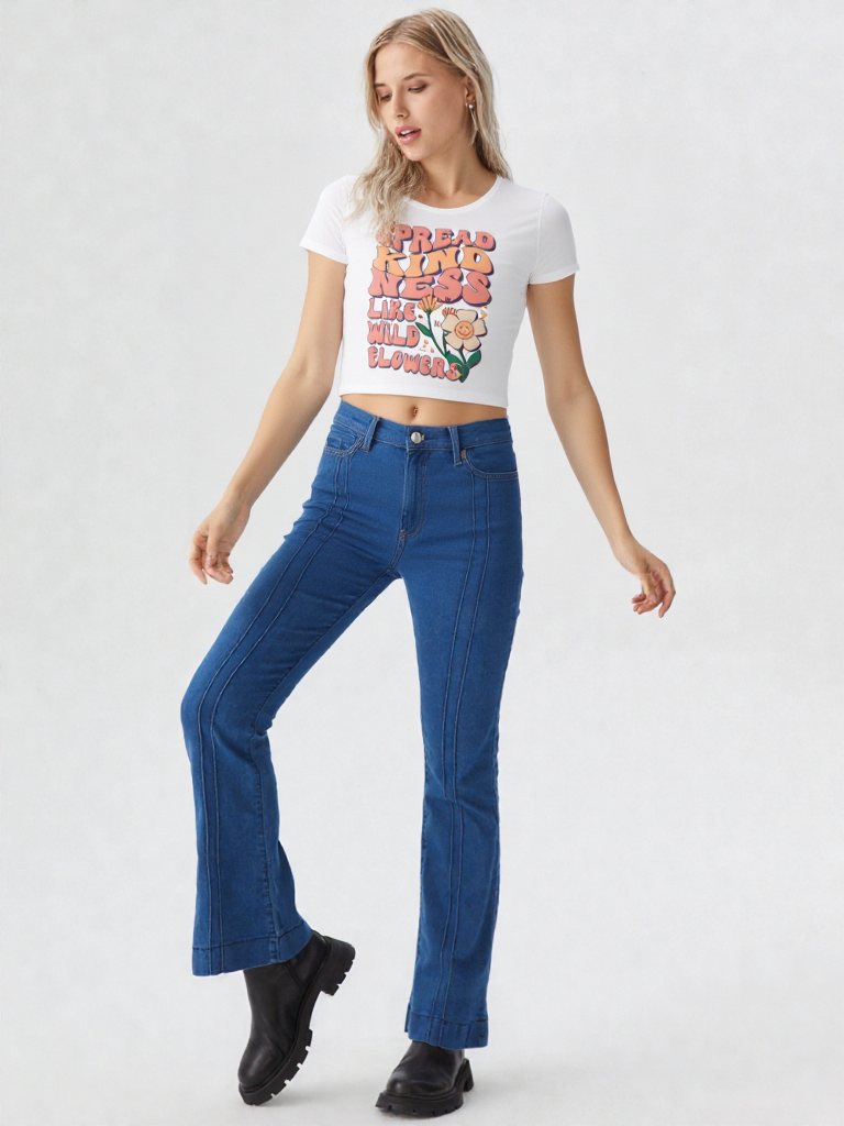 Spread Kindness Wildflower Graphic Crop Top